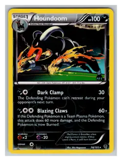 Houndoom 56/101 MINT/NM Pokemon Cards Plasma Blast Reverse Holo - Image 1