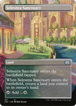 NM Borderless Selesnya Sanctuary, Double Masters, Magic the Gathering, 411 - Image 1