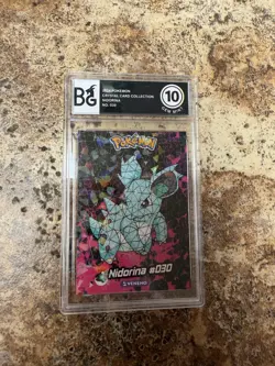 Pokemon Crystal Card Collection Nidorina Cracked Ice BG 10 Gem Mint Graded Slab - Image 1