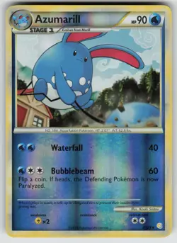 Azumarill 2/123 Holo Rare HeartGold & SoulSilver Pokemon Reverse Holo LP - Image 1