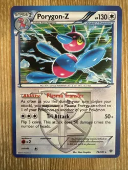 Pokemon TCG Porygon-Z Plasma Blast 74/101 Holo Holo Rare DMG - Image 1