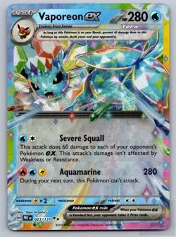 Vaporeon ex 023/131 Holo Double Rare Prismatic Evolutions Pokemon Near Mint - Image 1