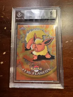2000 TOPPS CHROME POKEMON T.V. #136 FLAREON BGS 9 - Image 1