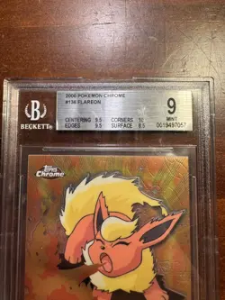 2000 TOPPS CHROME POKEMON T.V. #136 FLAREON BGS 9 - Image 2