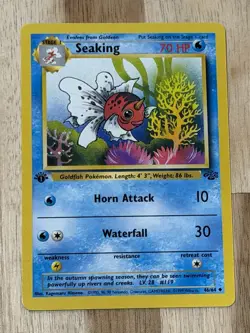 Original 1999 Pokemon TCG Jungle Set Card 1st Edition Seaking 46/64 NM - Image 1