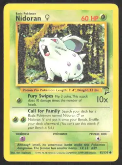 1999 Pokemon Base Set 2 Nidoran #82 - Image 1