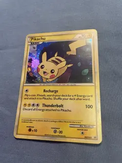 Pokemon Pikachu TCG Holo Black Star Promo Card HGSS03 LP/MP - Image 1