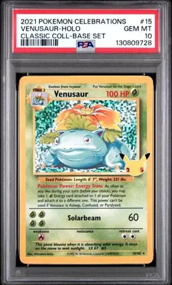 2021 POKEMON CELEBRATIONS CLASSIC COLL #15 VENUSAUR-HOLO PSA 10 - Image 2