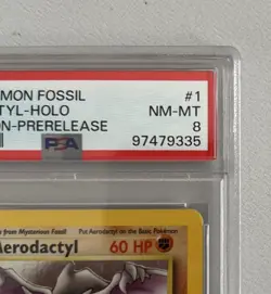 Aerodactyl 1st Edition RARE Prerelease POKEMON Card PSA 8 NM-MT FOSSIL Holo 1/62 - Image 2