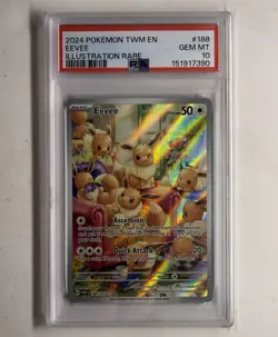 Pokemon Eevee 188/167 Sv06: Twilight Masquerade Holo PSA 10 - Image 1