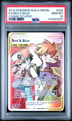 2019 RED & BLUE 234/236 COSMIC ECLIPSE POKEMON PSA 10 - Image 1