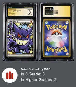 CGC 8 NM/MINT AUTO 10 Fighting Energy MSING Signature Gengar Holo Pokemon 2016 - Image 1