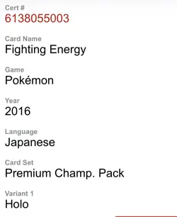 CGC 8 NM/MINT AUTO 10 Fighting Energy MSING Signature Gengar Holo Pokemon 2016 - Image 2