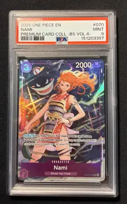 Nami Premium Card Collection Vol. 4 OP09-070 One Piece Promo Gengar Nami PSA 9 - Image 1