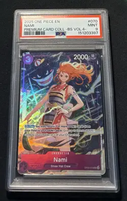 Nami Premium Card Collection Vol. 4 OP09-070 One Piece Promo Gengar Nami PSA 9 - Image 2