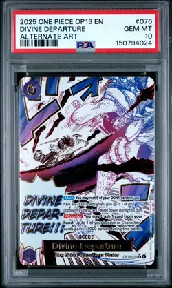 2025 ONE PIECE OP13-CARRYING ON HIS WILL ALTERNATE ART DIVINE DEPARTURE PSA 10 - Image 1