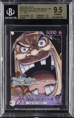 2024 ONE PIECE EMPERORS IN THE NEW WORLD JPN ALT ART L MARSHALL.D.TEACH BGS 9.5 - Image 1