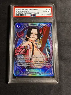 Boa Hancock (SP) EB03-026 Extra Booster Heroines PSA 10 ENGLISH One Piece TCG - Image 1