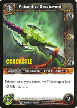 WOW WARCRAFT TCG ELEMENTS : POISONFIRE GREATSWORD X 4 - Image 1