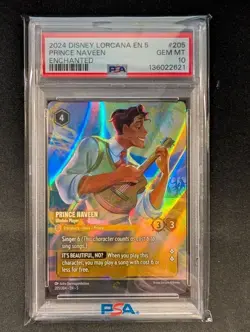DISNEY LORCANA | 2024 EN 5 PRINCE NAVEEN ENCHANTED #205 PSA 10! - Image 1