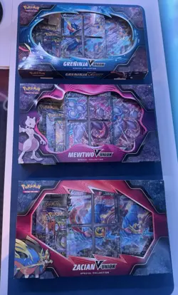 Pokemon V‑Union Bundle-Greninja, Mewtwo & Zacian Special Collection Boxes-Sealed - Image 2