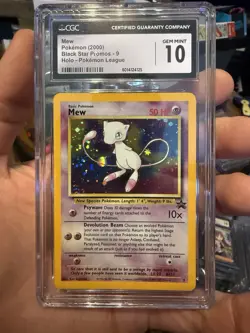 2000 POKEMON BLACK STAR PROMO HOLO POKEMON LEAGUE #9 MEW CGC 10 GEM MINT Swirl - Image 1
