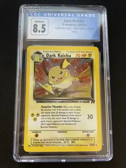 DARK RAICHU HOLO - POKEMON 83/82 TEAM ROCKET CGC 8.5 NM/M ANGLAISE - Image 1