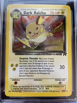 DARK RAICHU HOLO - POKEMON 83/82 TEAM ROCKET CGC 8.5 NM/M ANGLAISE - Image 2