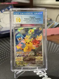 2022 POKEMON JAPANESE SCARLET & VIOLET PRE-ORDER PROMO PIKACHU CGC 10 PRISTINE - Image 1