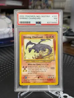 2002 Pokemon Neo Destiny #107 Shining Charizard PSA NM 7 - Image 1