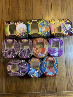 Pokemon Collectible Tins EMPTY Lot With random Goodies Inside - Image 1