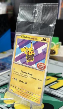 Pikachu Berkemeja Batik 154/SV-P Stamped Indonesia Journey Promo Pokemon 2024 NM - Image 3