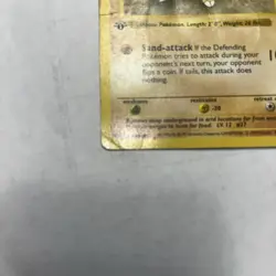 Sandshrew 1999 Pokemon 1st Edition Gray Stamp Shadowless 62/102 Base Set HP - Image 3