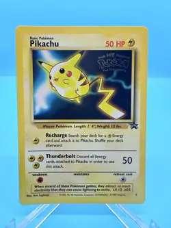 Pokemon Black Star Promo Pikachu #4 Kids' WB Movie Collectible Rare 🔥 WOTC - Image 1