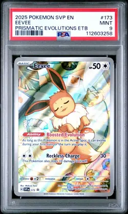 2025 Pokemon SVP EN-SV Black Star Promo 173 EEVEE Prismatic Evolutions PSA 9 - Image 1