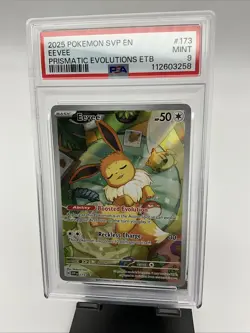 2025 Pokemon SVP EN-SV Black Star Promo 173 EEVEE Prismatic Evolutions PSA 9 - Image 3