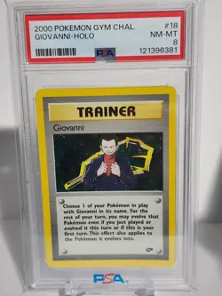 2000 Pokemon Gym Challenge Giovanni Holo #18 PSA 8 NM MT - Image 1