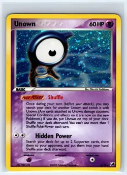 Unown A/115 Rare Unseen Forces Pokemon Moderately Played - Image 1