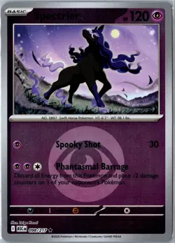Pokemon Card - Spectrier 098/217 - ME: Ascended Heroes Rare Reverse Holo NM - Image 1