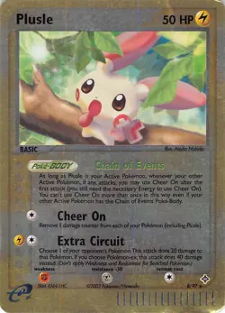 Plusle 8/97 Holo Rare Dragon Pokemon Reverse Holo Damaged - Image 1