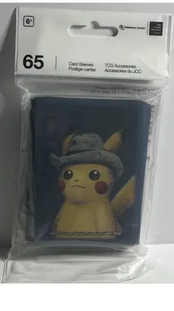 Pikachu with Grey Felt Hat Pokemon Center x Van Gogh Museum 65 CT Sealed Sleeves - Image 1
