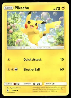 Pikachu 19/68 Hidden Fates Pokemon NM - Image 1