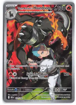 Team Rocket's Houndoom 191/182 Illustration Rare Destined Rivals Pokemon NM - Image 1