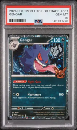 2024 POKEMON TRICK OR TRADE #057 GENGAR PSA 10 - Image 1