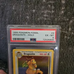 PSA 6 1999 POKEMON FOSSIL DRAGONITE HOLO #4 - Image 2
