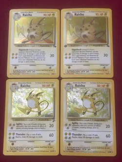 Pokemon TCG WOTC Vintage Raichu Holo Lot(4)1st Edition Fossil&Unlmtd,Base&Base2 - Image 1