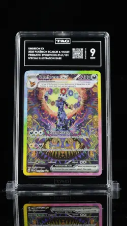 2025 Pokemon Prismatic Evolutions 161/131 Umbreon ex SIR TAG 9 MINT - Image 1