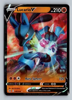 Lucario V 146/264 Holo V Rare Fusion Strike Pokemon Near Mint - Image 1