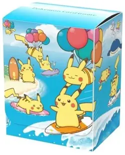 Japan Pokemon Center Exclusive Surfing & Flying Pikachu Deck Box | New & Sealed - Image 1