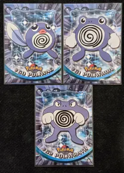 1999 Topps Blue Logo Pokemon - #60 Poliwrath, #61 Polywhirl, #62 Poliwrath - Image 1